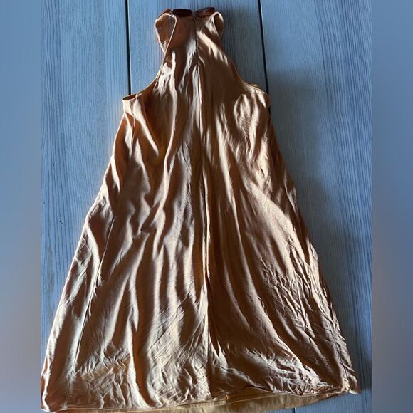 Badgley Mischka Silk Jewel A line halter in gold - Small - Picture 3 of 9